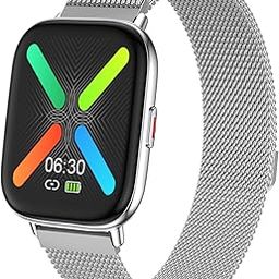 Fit Pro Full Touch Smartwatch (Color: Silver Metal Mesh) with Large Display, Bluetooth, Sport Modes, Metal Body, Heart Rate Monitor, Multiple Watch Faces-46