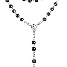 Catholic Religious Crucifix Jesus Christian Rosary with Crystal Prayer Beads Necklace Pendant Locket Jewelry for Men | Women | Boys | Girls-picture-11
