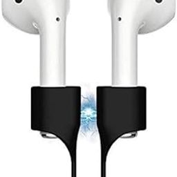 GadgetBite Anti-Lost Magnetic Strap Silicone Cable String for Apple Wireless Earphones 1/2/ Pro / 3rd Gen - Classic Black-26