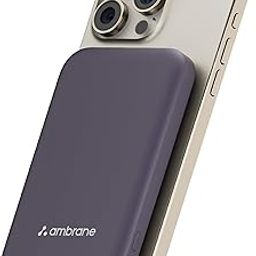 Ambrane Newly launched 5000mAh Wireless Powerbank Slim Magnetic Fast Charging with 20W Wired Output, 15W Wireless Output,for iPhone 12,13,14,15,16 Other Qi Devices + Magnetic Ring (PB 5s - Purple)-17