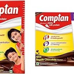 Complan Nutrition Drink Powder for Children, Royale Chocolate Flavour, 500 g Carton with Free Sipper | Nutrition drink for kids with protein & 34 vital nutrients-image-53