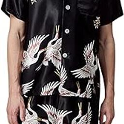 Men's Polyester Digital Printed | Summer Night Wear | Launge Wear Suit | Dress | Shirt Short Pair-image-1