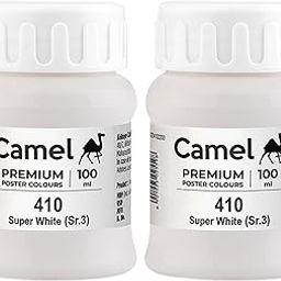 Camel Camlin Kokuyo Premium Poster Colour, 100ml, Non-Toxic, Pack of 2 (Super White, 410)-picture-8