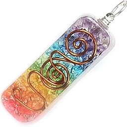 Seven Chakra Pendant Orgonite Crystal Healing Pendant 7 Chakra Healing Pendant with Copper Wire Jewelry for Men & Women, Color Multi, Size 4 centimeters approx.-image-94