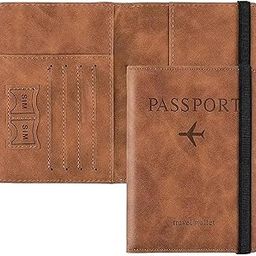 Passport Holder Passport Cover with Credit Card Slot and BoardingPass Slot Bi-Fold Passport Wallet Case Book Travel Must Have,PU Leather Travel Accessories-Unisex(Brown)-image-120