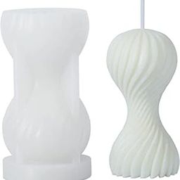 MATIN IMPEX Round Wave Twirl Candle Mold Pillar Spiral Design Candle Soap Silicone Mold Fondant Chocolate Cake Candy Baking Mould Plaster Clay Resin Epoxy Mold (WCM176)-picture-13