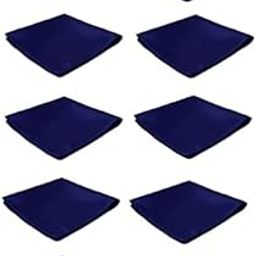 100% Pure Cotton Navy Blue Handkerchief Set - Pocket Square (Pack of 10) Soft Hanky/Hankies for Men 17x17 Inches-picture-13