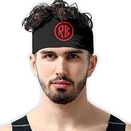 Head Band Men Women Sport Riders Gym Workout etc (Black,red)-image-55