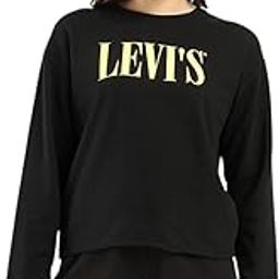 Women's Brand Logo Black Crew Neck Sweatshirt-image-1