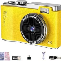 Havilah Kids Camera 2.4 inch Dual-Lens 4K HD CCD Portable Retro Travel Kids Camera(Yellow)-image-87
