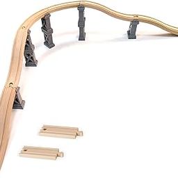 Wooden Train Bridges, Viaduct Bridge, Wooden Train Track Accessories, Wooden Train Track, Train Tracks Compatible with All Major Brands, Wooden Toys for Girls & Boys-image-68