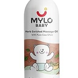 Mylo Herb Enriched Baby Massage Oil - 200 ml | For Winters | for Healthy Bones and Strong Immunity | With the Benefits of Ashwagandha, Cow Ghee and Turmeric-image-89