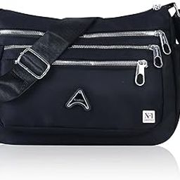Crossbody Bag for Women, Multi-Layer Stylish Sling Bag for Girls, Nylon Shoulder Bag Purse for Ladies, Multi Pocket Travel Massenger Bag for Woman Latest-21