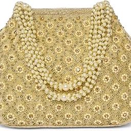 Gold Potli Purse for Women Handmade Handbag Stylish Bridal Fashion Wristlet Bag for Girls-12