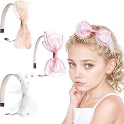 ANNA CREATIONS Glitter Bow Hairband Shiny Bow Knot Teeth Plastic Hairband for Girls Hair Band Stylish Hair Accessories for Women & Girls (3 Pcs)-13