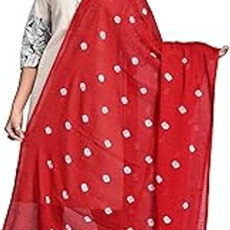 Women's Pure Cotton Single-Colored Traditional Authentic Bandhej Bandhani Dupatta Chunni-image-93