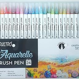 Brustro Aquarelle Brush Pen | Set of 24 | Refillable, Art Markers for Students, Adults, Colouring Pens, Colors, Art Supplies, Paint, Pastel, Doodling, Marker, Drawing, Calligraphy-8