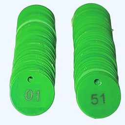 MOREL Green Embossed Plastic Round Shape Token Coin with Hole USE for Shop, Board Games, Stores, Casino, School.|1 to 100 Numerical Coins.,?4 years and up-0