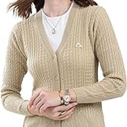 Women's Regular Fit Cardigan | Self Design Pattern | Button Closure with Full Sleeve V Neck Winter Cardigan for Womens-picture-14