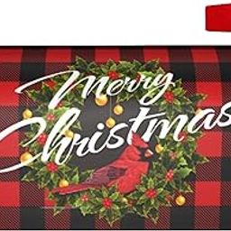Merry Christmas Mailbox Cover Magnetic Winter Snowflake Decorative Christmas Large Mailbox Wraps Garden Yard Home Decor Outdoor Yard Farmhouse Home Mailbox Cover Magnetic Standard 21" L x 18" W-30