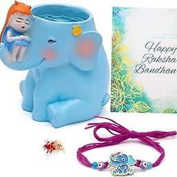 To The Nines Rakhi Gift Set for Kids - Rakhi With Planter, Tilak Material and Greeting Card-image-85
