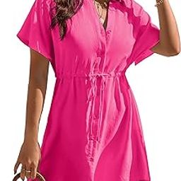 Women's Swimsuit Cover Ups Button Down Bathing Suit Coverups Bikini Beach Dress for Swimwear-picture-21