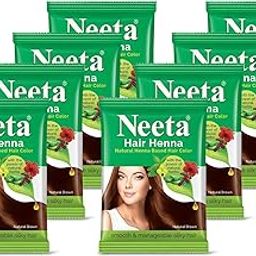 Neeta Hair Henna Colour Natural Brown Hair Color with 5 Natural Herbs, Ammonia Free Hair Colour for Women and Men, Natural Henna Based Hair Color (25g, Pack of 8)-image-17