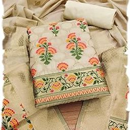 Pandadi Women's Cotton Jacquard Unstitched Salwar Suit Dress Material-image-19