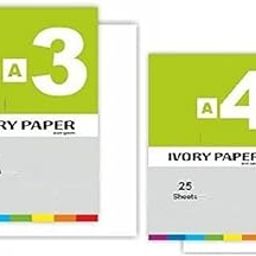 FIRST CLICK A3 Ivory Papers 210 GSM 25 Sheets & A4 Ivory Paper 210 GSM, Combo of 50 Sheets-4