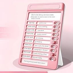 Portable Self-Discipline Chores Chart - Daily Checklist Board With 15 Pcs Blank Paper Sliding Morning Routine | Planning Boards Reminder for Home School Office (1ps/Pink)-26