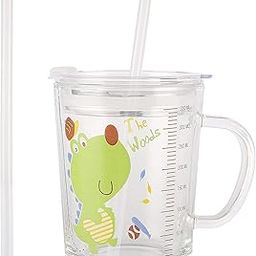 PrimeWorld Small Kids Sipper Set of 1 Pc 350 ml Measuring Mug Drinking Glass Multipurpose for Coffee, Tea, Milk, Juice, Water Leak Proof, Heat Resistant-30