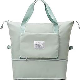 Foldable Travel Duffel Bag, Large Capacity Folding Travel Bag, Travel Lightweight Waterproof Carry Luggage Bag (Light Green)-image-23