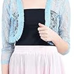 Pleated Neckline Net Shrug-image-36