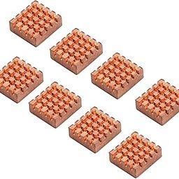 Enokay 8 Pieces Cooling Copper Heatsink for Raspberry Pi VGA RAM Cooling Heatsinks Cooler-image-55