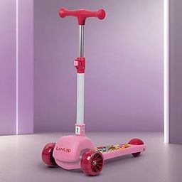 LuvLap Elegant Scooter for Kids- Toddler 3-Wheel Kick Scooter with LED Lights | Stable Wide Deck for 3-10Year | Adjustable Height & Easy-Grip Handlebars | Fun Outdoor Gear for Kids, Pink-image-22