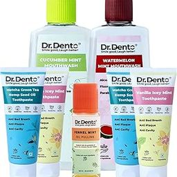 Dr.Dento Mouthwash | Fresh Breath | No Artificial Flavors & Colors | Alcohol-Free Mouthwash for Men, Women & Kids | Fights Germs (MW -(100ml*2) + TP-(16 gm*4) + OP-25 ml, Combo)-picture-25