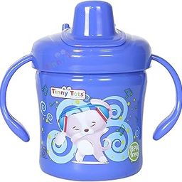 Tinny Tots Baby Sipper Bottle Cup/Mug Learning Unbreakable Sippy BPA Free Anti Spill Sippy Cup Dust-Proof Sippy Cup with Twin Handles Sipper for Toddlers/Infants/Babies (Dark Blue, 125 ML)-image-11