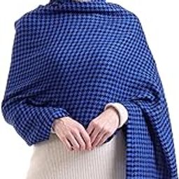 100% Pure Cashmere scarf, stole Houndstooth, warm large buttery soft Pashmina-image-45