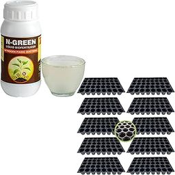 Sushila Agrofert Plant Growth Booster N Green 250 ml Nitrogen Fixing Bacteria Biofertilizer and Sushila Agrofert's 40 Cavity Big Size Seed Germination Tray, Set of 10-image-52