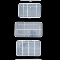 CSM Jewelry Case Organizer, Rectangular Plastic Storage Box with Dividers, 4/5/6/8/12 Grids, Transparent, Pack of 5 Boxes-image-67