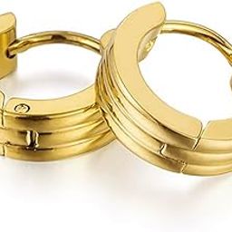 peora Gold Plated Stylish Huggie Bali Hoop Earrings Fashion Jewellery Gift for Men & Boys-picture-3