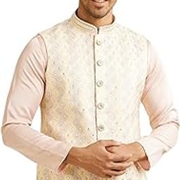 Men's Art Silk Jaal Patterned Mirror Work Jacket (1pc)-image-57