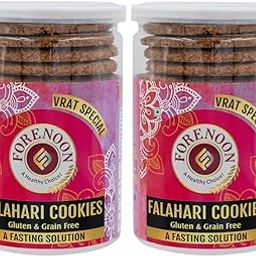 Fore Noon Vrat special FALAHARI cookies (GLUTEN free & GRAIN free) | Fasting & Upwas biscuit | Made with Rajgira flour, Coconut, Organic Jaggery Powder, Rock Salt, Cow ghee | High in Calcium | Easy to Digest | Low calorie | NO Added Sugar |Pack of 2, (178 grams X 2)-image-60
