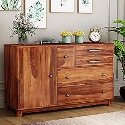 AMBICA WOODMART Sheesham Wood Chest of Drawer | Cheast of Drawer for Storage and Spacious Dresser for Hall Home Office Furniture, Kitchen Cabinet|Colour (Brown) Finish (Walnut) A1-image-112
