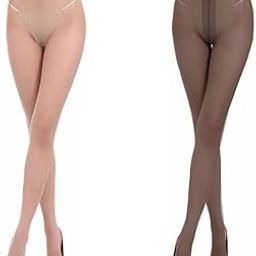 Women's & Girls's Full Length High Waist Transparent Nylon pantyhose Stockings Tights (Pack-Of-2) Free Size (Comfortable For All Size Between 28 To 34 Waist Size)-image-40
