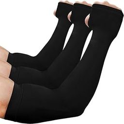 UV Protection Cooling Arm Sleeves, Women Men Summer Outdoor Sunblock Arm Cover with Thumb Hole-image-79