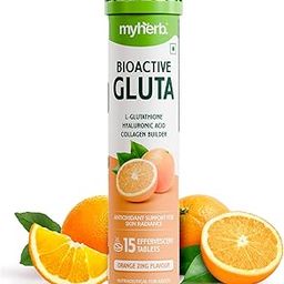 MYHERB Bioactive Glutathione Tablets For Radiant,Glowing Skin |15 Effervescent Tablets With 500 Mg L-Glutathione & Vitamin C | Antioxidant & Skin Glow Supplement, Orange Zing Flavour-image-57