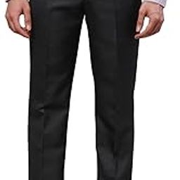 Men's Polyviscose Blend Structure Pattern Smart Fit Flat Front Formal Trouser-picture-0