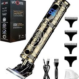 Generic Heavy Duty Rechargeable Hair Trimmer Clipper (Golden With Display)-35