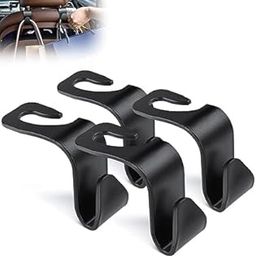 Car Backseat Headrest Hook, 4 Pcs Plastic Hanging Storage Holder, Car Organiser, Space Saving, Suitable for All Cars, Black-15